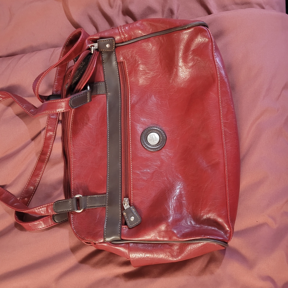 Vintage Mouflon leather Shoulder Bag - Deep Red Leather Shoulder Bag